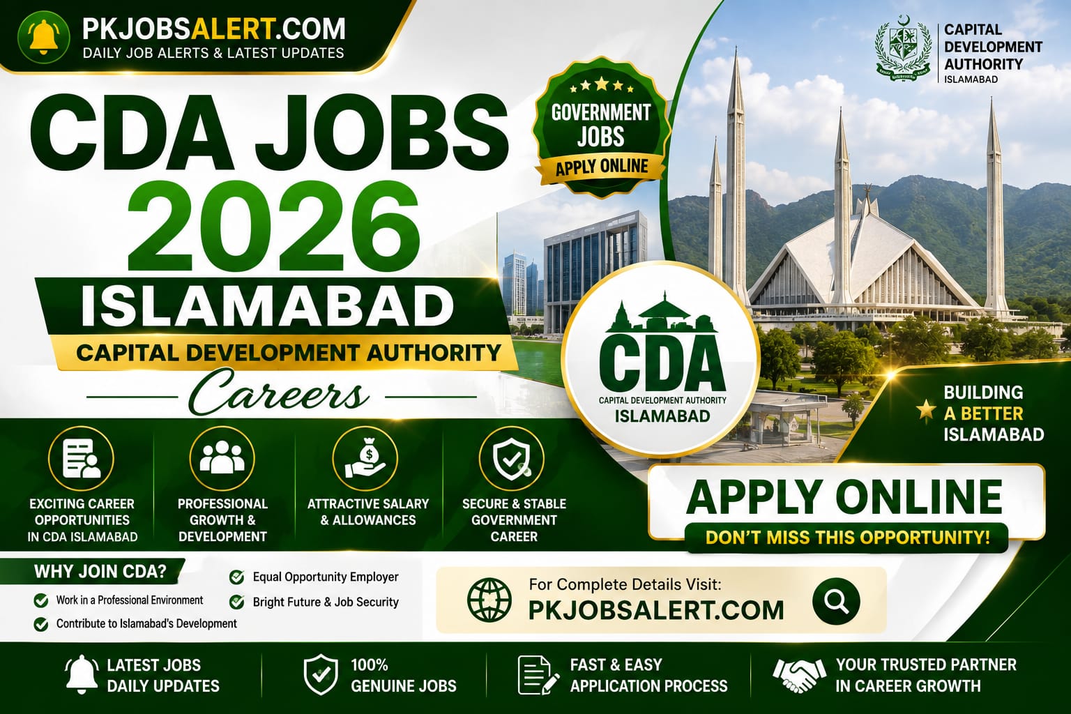 CDA Jobs 2026 Islamabad – Capital Development Authority Careers – Apply for Manager Civil, IT & Finance